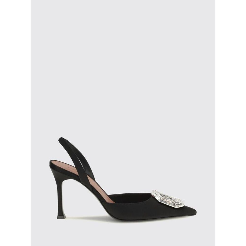 Amina Muaddi Women Amina Muaddi Camelia Satin Slingback Pumps With Jewel Buckle